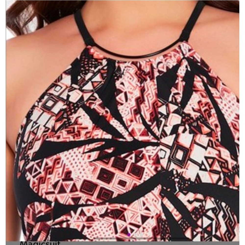 Magicsuit Women Black Tribal Geometric Palm Print Slimming One Piece Swimsuit 14 - Picture 2 of 11